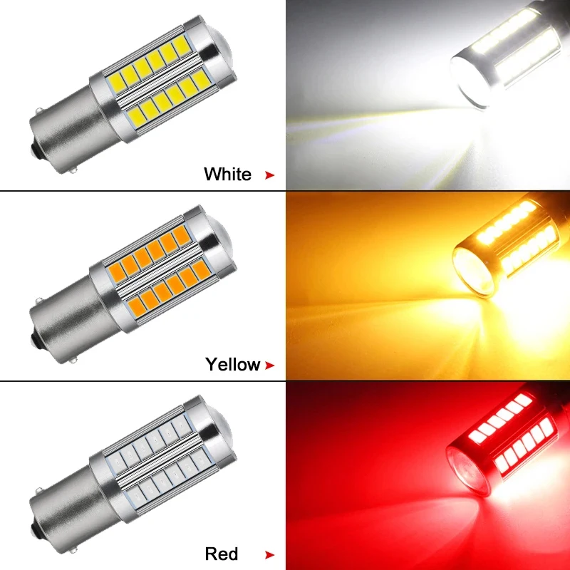 1/2/3PCS Car LED Bulb P21W 1156 BA15S P21/5W BAY15D 1157 12V 7000K White Turn Signal Brake Backup Reverse Parking Lights Lamps