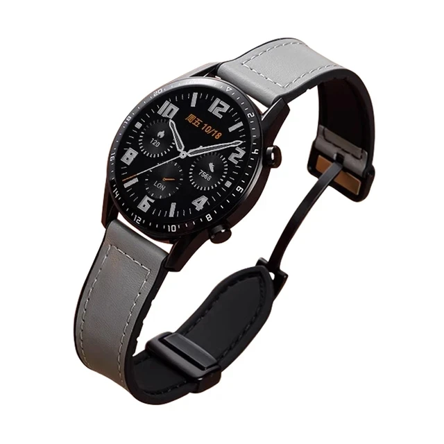 Leder-Silikonarmband für Samsung Galaxy Watch 4, 5, 6, 7, 40 mm/44 mm, Magnetband für Galaxy Watch 4/6 Classic 43 47 mm 42 46 mm – Detail 7