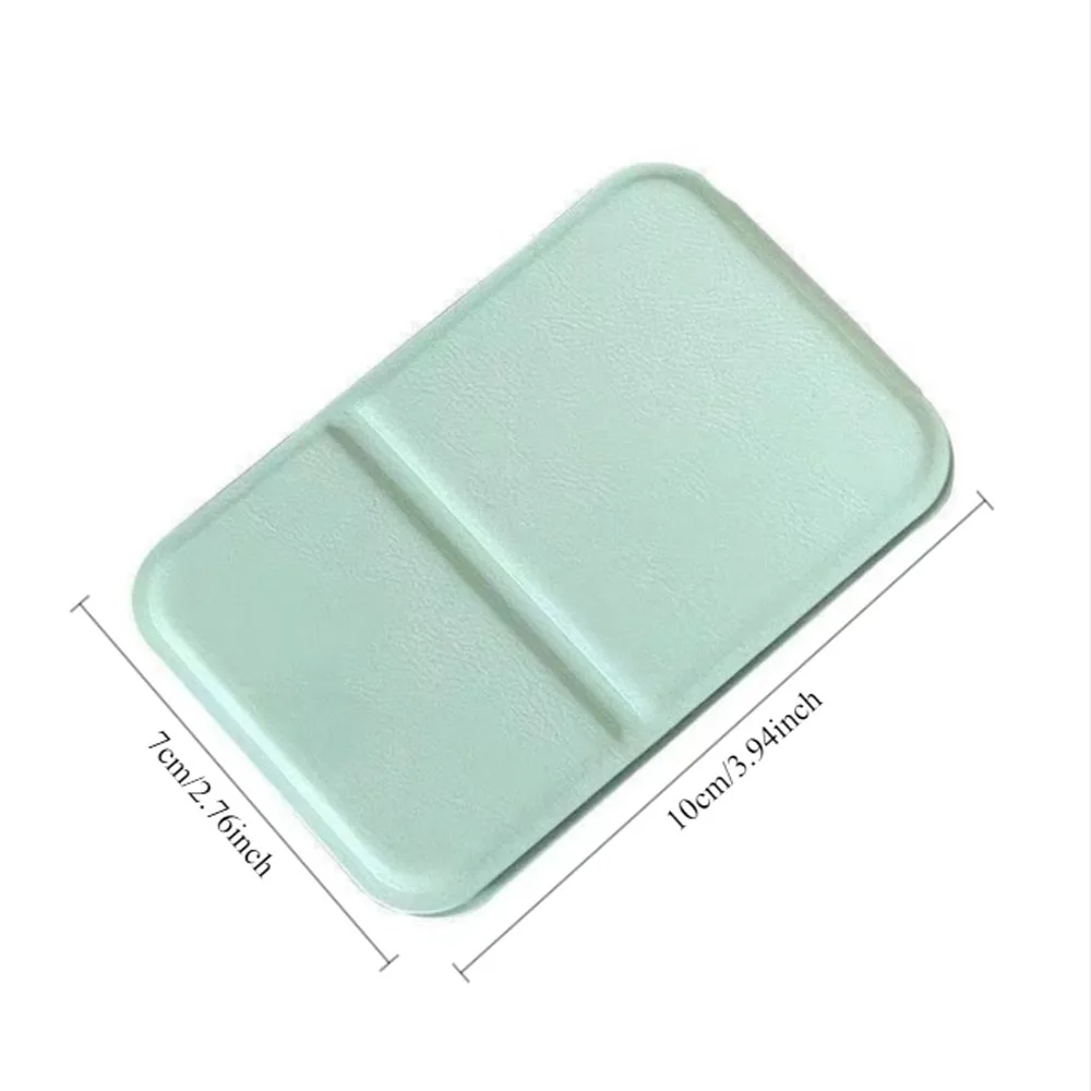 Desktop Makeup Mirror Solid Color PU Leather Simple Portable Handheld Makeup Mirror Foldable Student Compact Cute Pocket Mirror