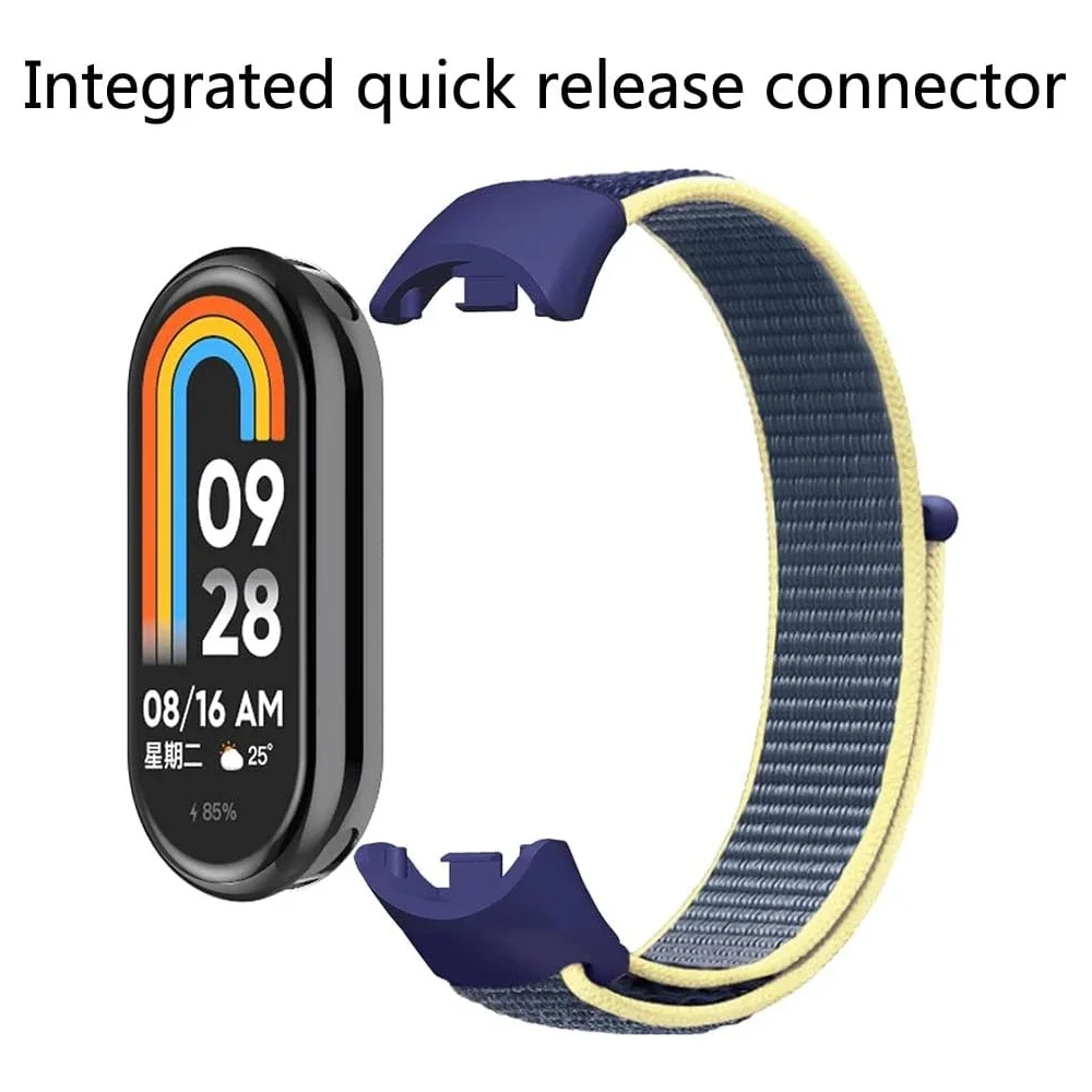 سوار لـ Mi Band 8 9 حزام miband 8 حزام (استيك) ساعة نايلون الرياضة المعصم استبدال حزام pulsera Correa لشاومي Mi band 9 العصابات