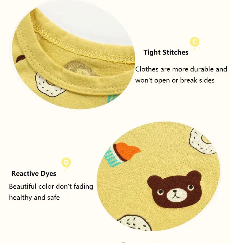 Neugeborenen-Babykleidung Junge Mädchen Babykleidung Baumwoll-Body Sommer Kurzarm-Strampler Säugling Kleinkind Schlafanzug – Detail 5