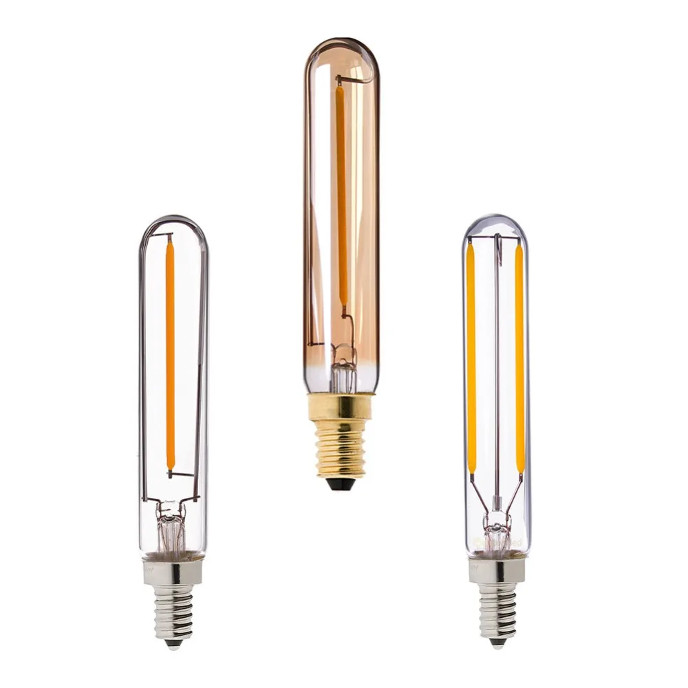 Bombilla de cristal E12 E14, luz blanca cálida de 1W, 2200K, 2700K