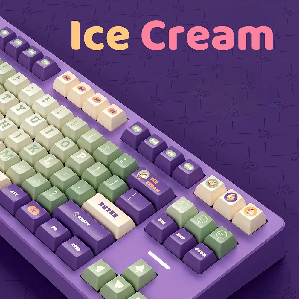 

Meatballs ice cream keycaps KCA height class original mechanical keyboard thickened PBT material hot sublimation cute purple
