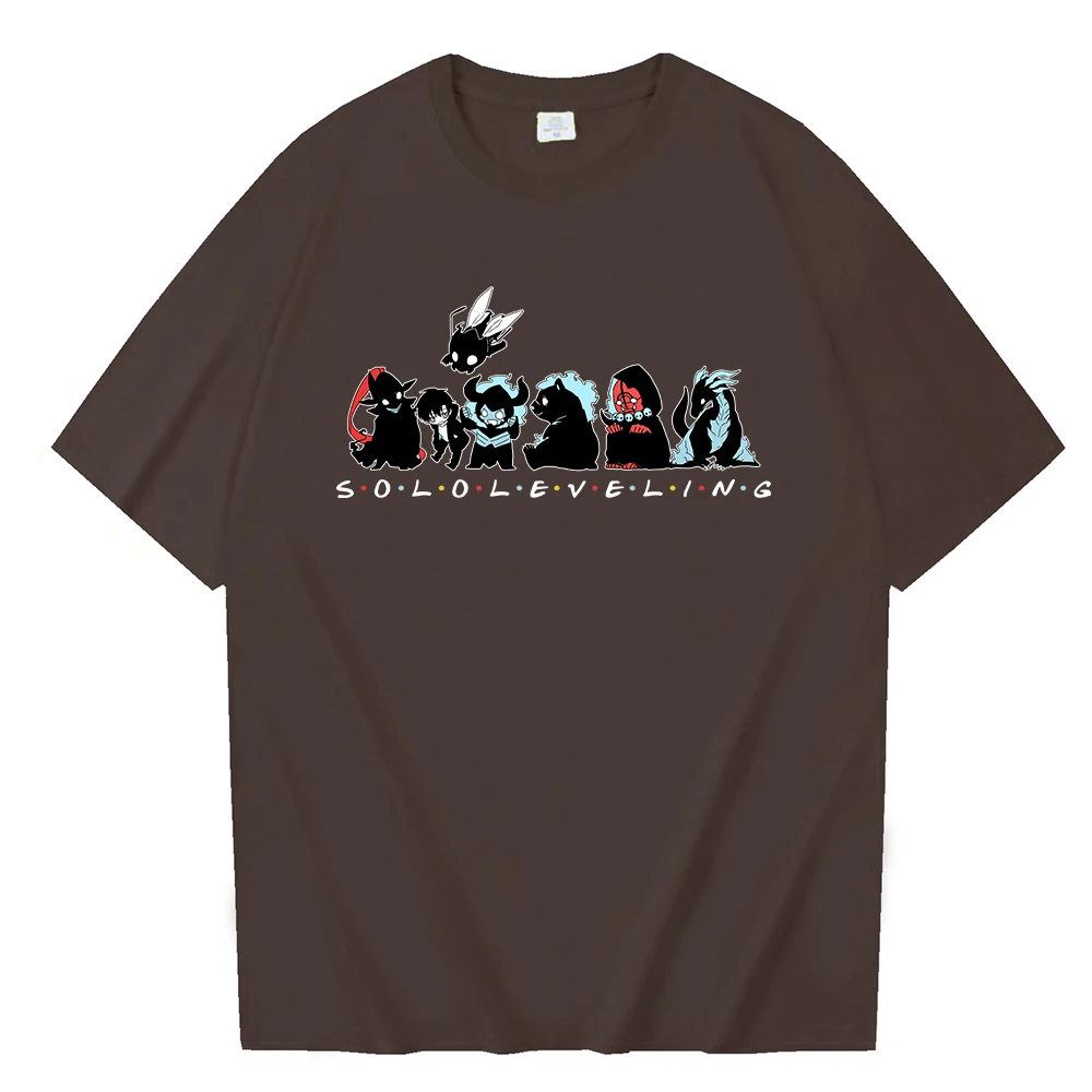 Anime Cute Solo Leveling T-shirt O-Neck Short Sleeve Shirts Fans Gift image 5