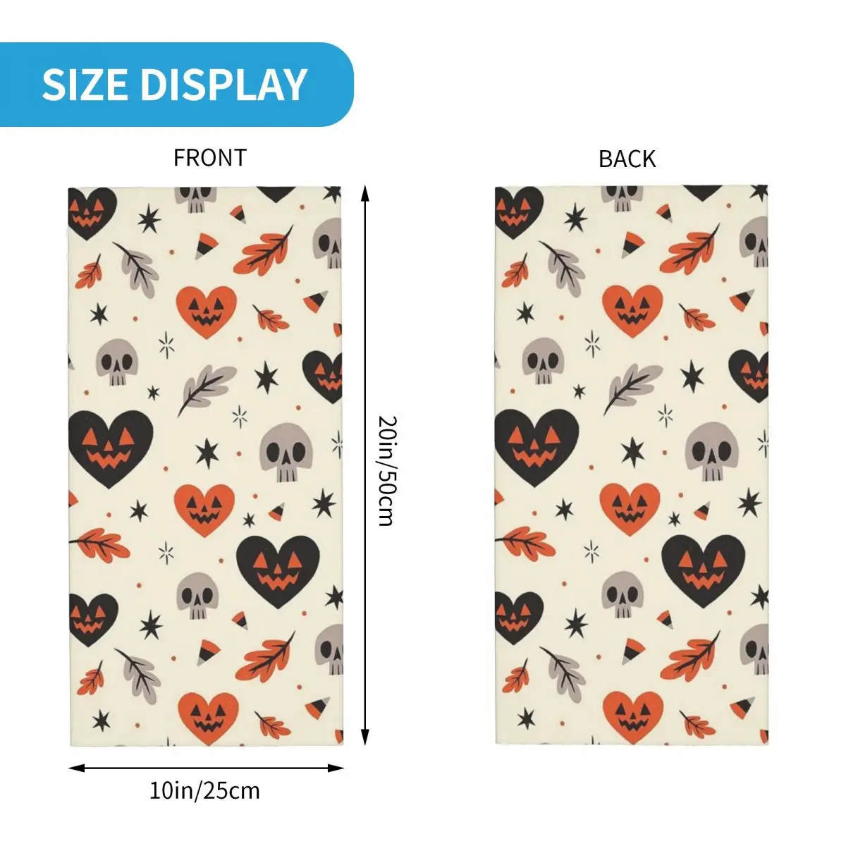 Ghost Pumpkin Halloween Bandana Neck Gaiter Printed Mask Scarf Multifunction Headband Hiking Fishing Unisex Adult Windproof image 2