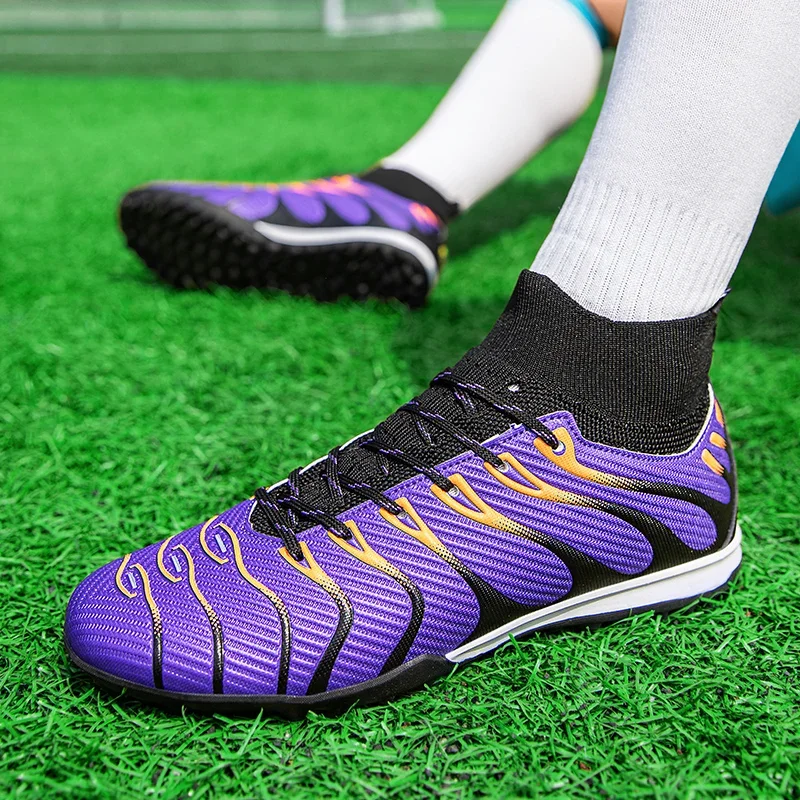 Männer Fußball Schuhe Sport FG/TF Outdoor Fußball Stiefel Training Jungen Spiel Rutschfeste Lange Spikes Stollen Indoor Futsal komfortable – Detail 10