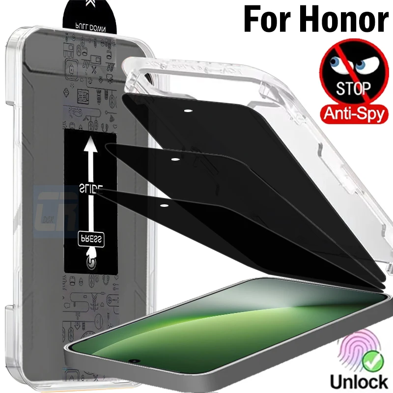 

1-3pcs Oleophobic Coating Dust Free Privacy Unlock Glass For Honor Magic8 Magic7 GT Pro Screen Protector Easy Installation Kit