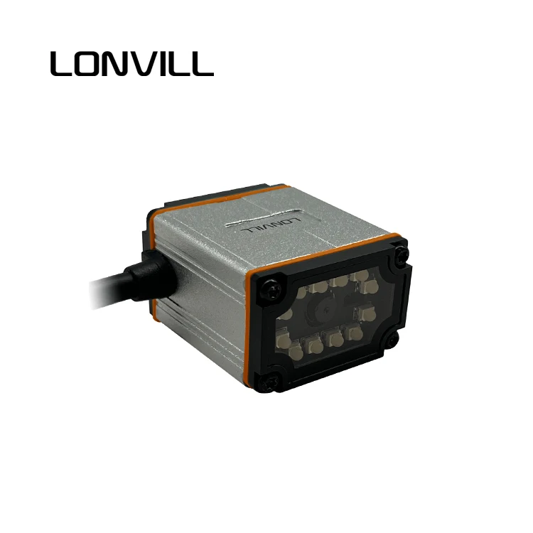 LONVILL OEM Fixed 2D QR Code Scanner Industrial RS232 Ethernet IP65 Fixed Mount Barcode Scanner on Conveyor