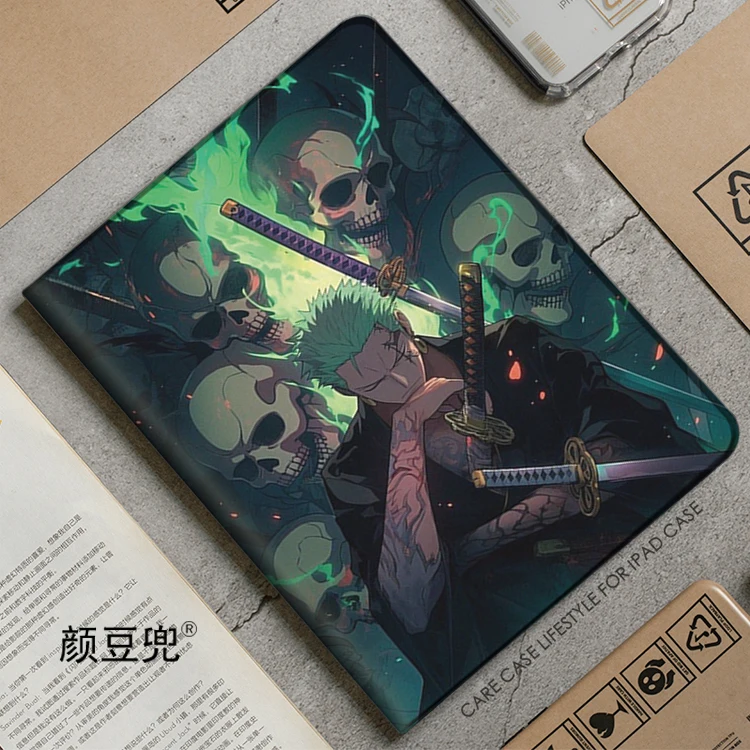 Roronoa Zoro Anime ロロノア・ゾロ Cases For Galaxy Tab S7 FE 11 in 2021 S6 Case SM-T220/T225 Tri-fold stand Cover Galaxy tab s6 lite