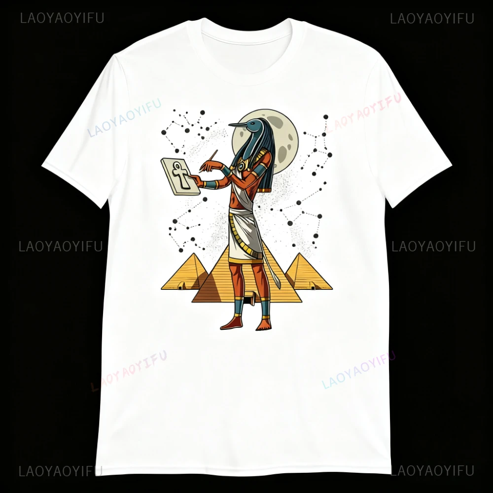 Egyptian Mythology God Thoth T-Shirt Egyptian Pyramids Tee Ancient Egypt Shirt Egyptian Men Women Tops Tourist Souvenir Clothing