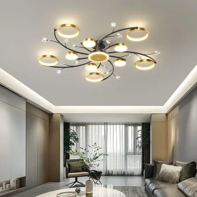 New Starry Sky Led Ceiling Chandelier Dimmable for Bedroom Living Room Hall Fashion Suspension Lamp House Decor Lighting Lusters