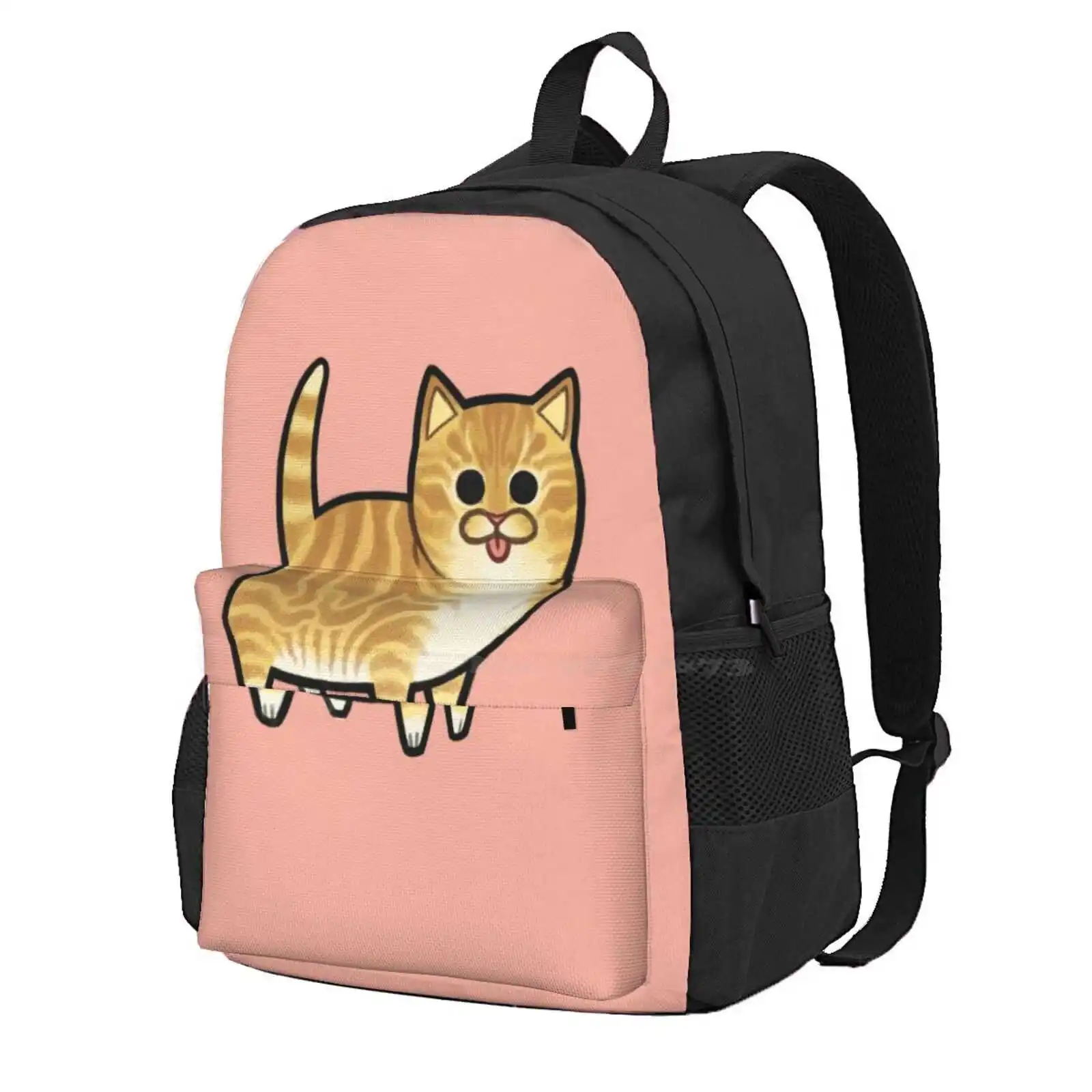 Chubby Orange Tabby Hot Sale Schoolbag Backpack Fashion Bags Fat Cat Chubby Cat Fat Orange Cat Orange Tabby Pet Cute Chibi Cat