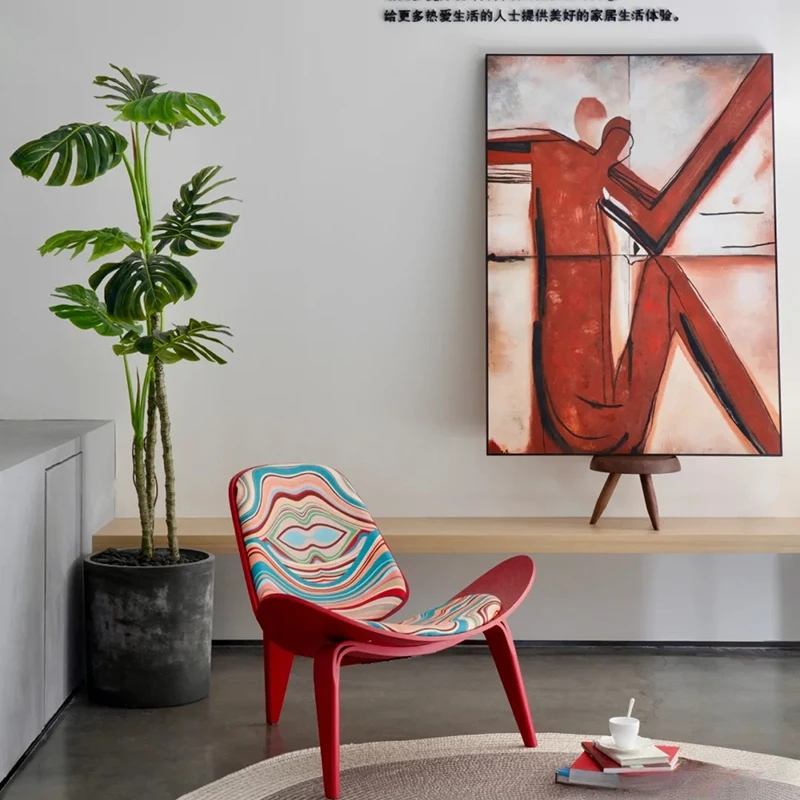 كرسي ابتسامة واحدة على شكل طائرة مصمم على شكل مثلث كرسي على شكل صدفة كرسي غرفة المعيشة التفاوض أثاث الترفيه المنزلي