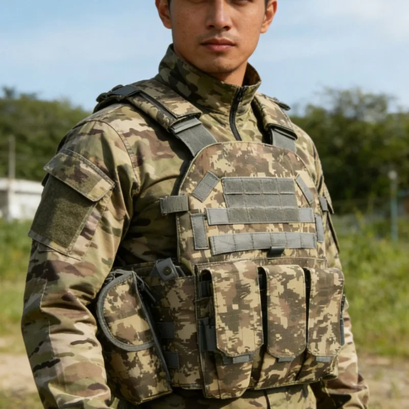 

Tactical Vest with Multiple Pockets Multifunctional Wear-resistant Outdoor Mountaineering and Hunting Tactical Stab Proof Suit