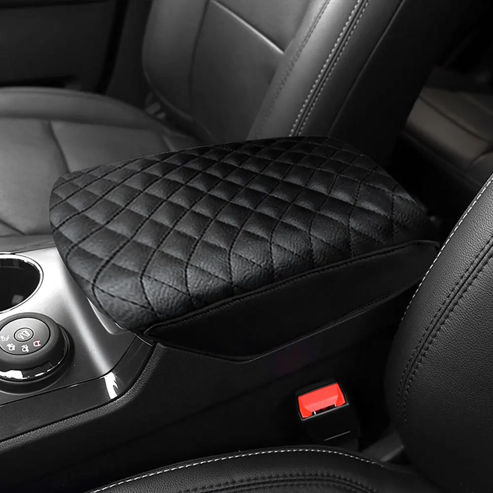 Auto Center Console Armrest Cushion Environmental Fibers Leather Cover for Ford Explorer 2011 2012 2013 2014 2015 2016 2017 2019