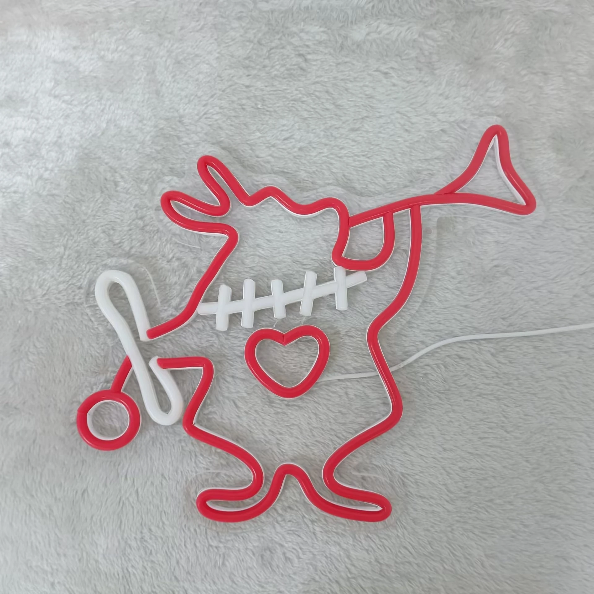 عيد الميلاد LED النيون تسجيل USB عكس الضوء الكلب ضوء النيون تسجيل ل غرفة نوم بار حفلة عيد ميلاد هدية جدار ديكور هدايا عيد الميلاد #2