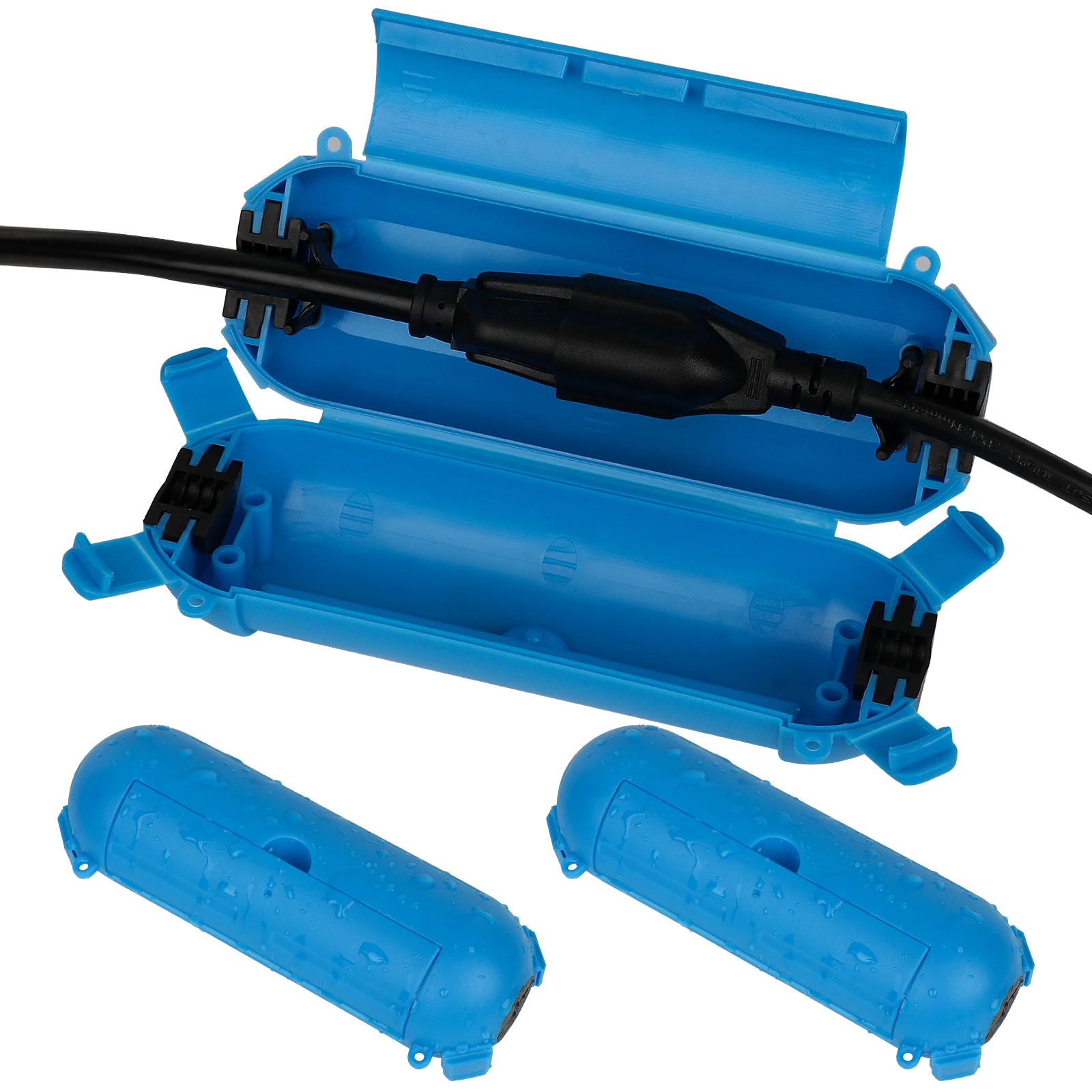 Confezione da 3 cavi di prolunga Scatola di alimentazione Copertura impermeabile per presa esterna antipioggia resistente alle intemperie per luci a corda/spina di alimentazione/decorazione natalizia