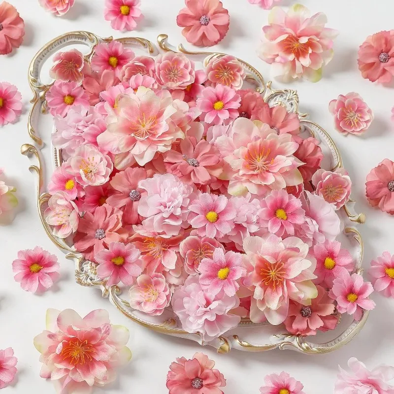 36Pcs/Bag Silk Flower Heads Fake Rose Daisy for Home Decoration Wedding Decor Garland Supplies Artificial Craft Flower Wreath - view 2