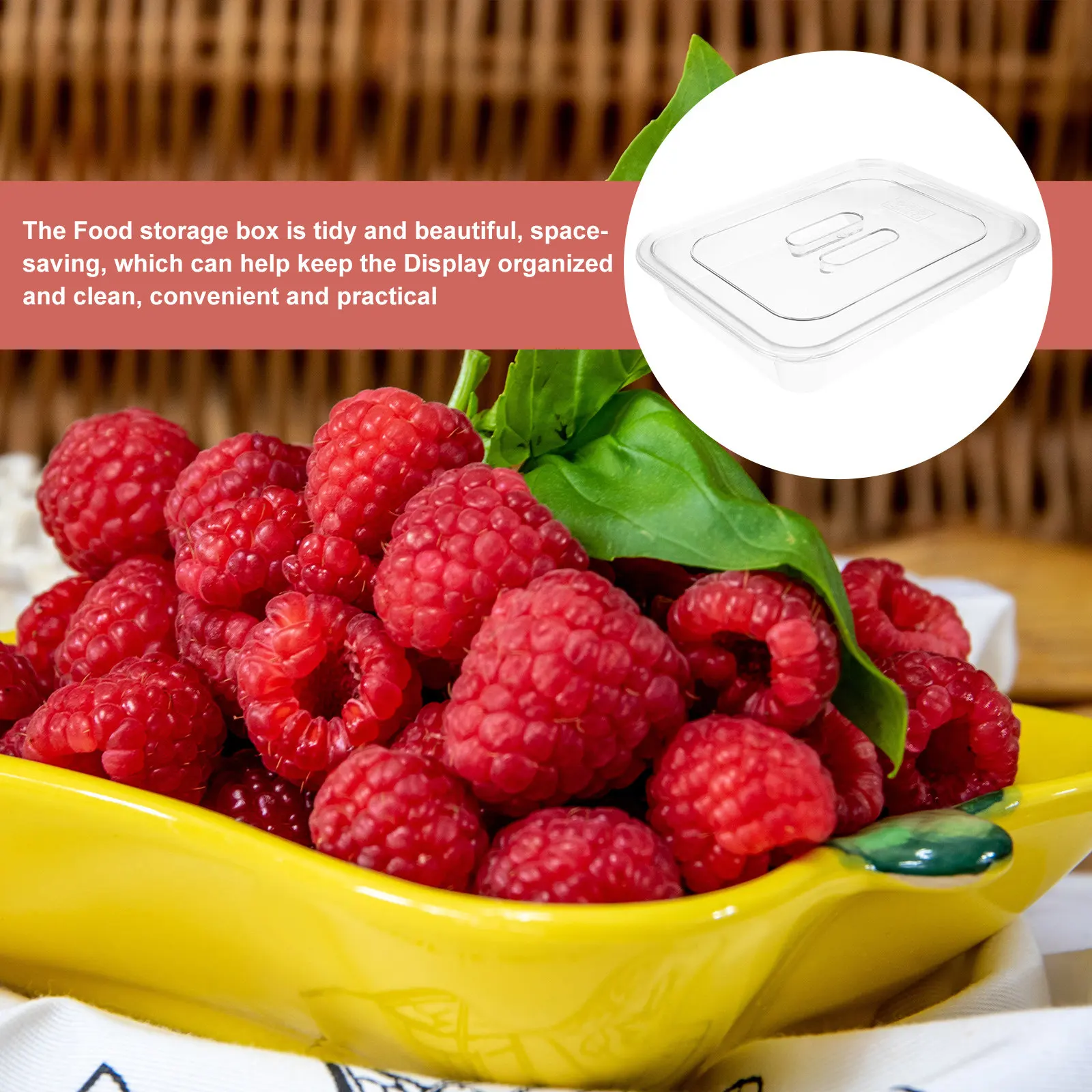 Rectangular Display Food Container High-Grade Food Storage Box Airtight Seal Dust-Proof Kitchen Organizer Stackable Reusable