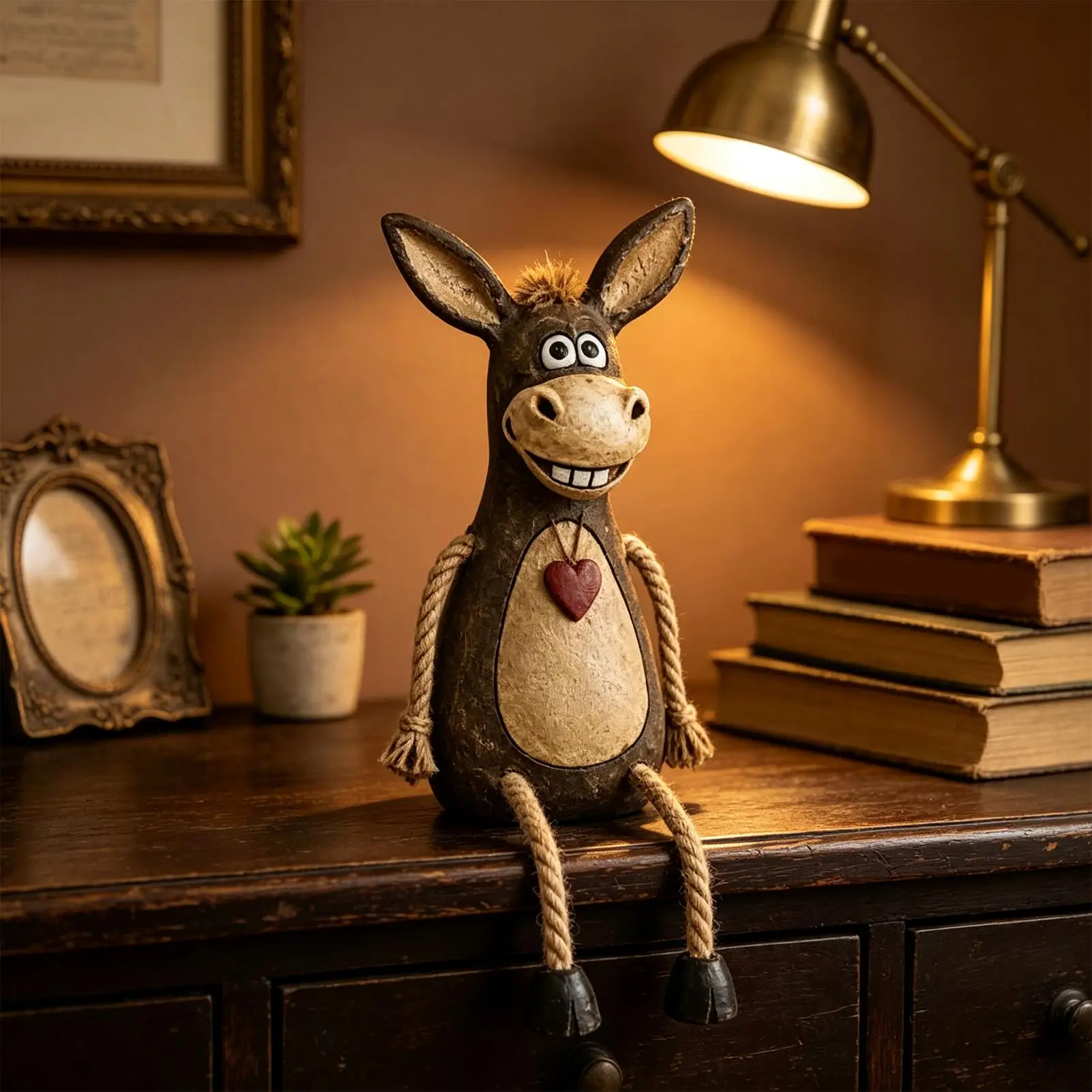 Animal With Rope Legs Resin Rustic Resin Statue Ornaments Animal With Dangling Legs Shelf Sitters Figures For Work For Tabletop
