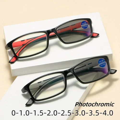 Nuevas gafas ultraligeras que cambian de Color para miopía, gafas fotocromáticas antiluz azul, gafas de alta definición para hombres y mujeres a 4,0