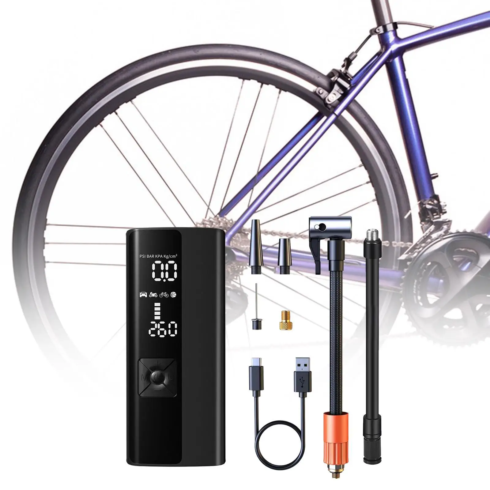 

Multifunctional Cordless Air Compressor Fast Handheld Tire Inflator with Digital Gauge for Vehicle Bikes Basketball Inflatable