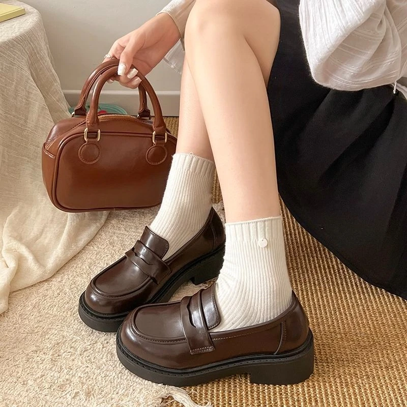 2026 New Arrival Women Retro British Thick Sole Mary Jane Flats Casual Campus Fashion Dress Shoes