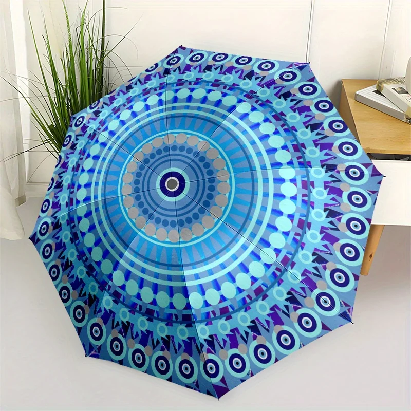 

Blue Evil Eye Mandala Wall Art Decor - Circular Design, Abstract Geometric Pattern, Spiritual Protection Symbol, Home Decor Ac