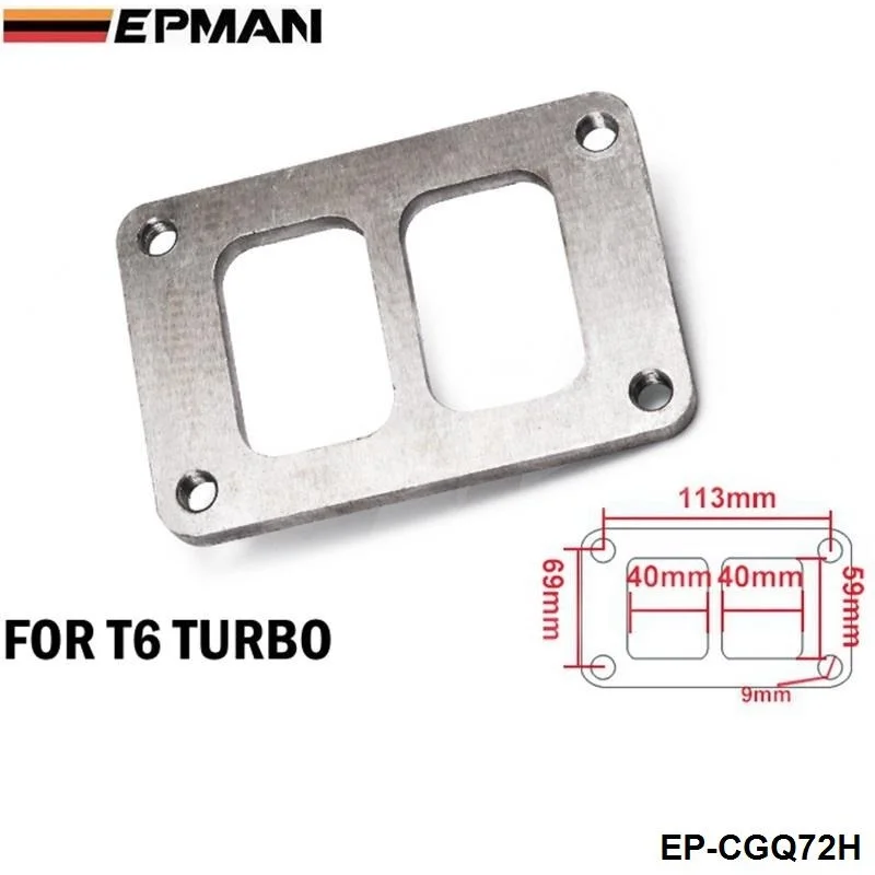 EPMAN Jdm Performance T6 Divided Turbo Inlet Flange Threaded Holes Twin Scroll Large Frame 1/2