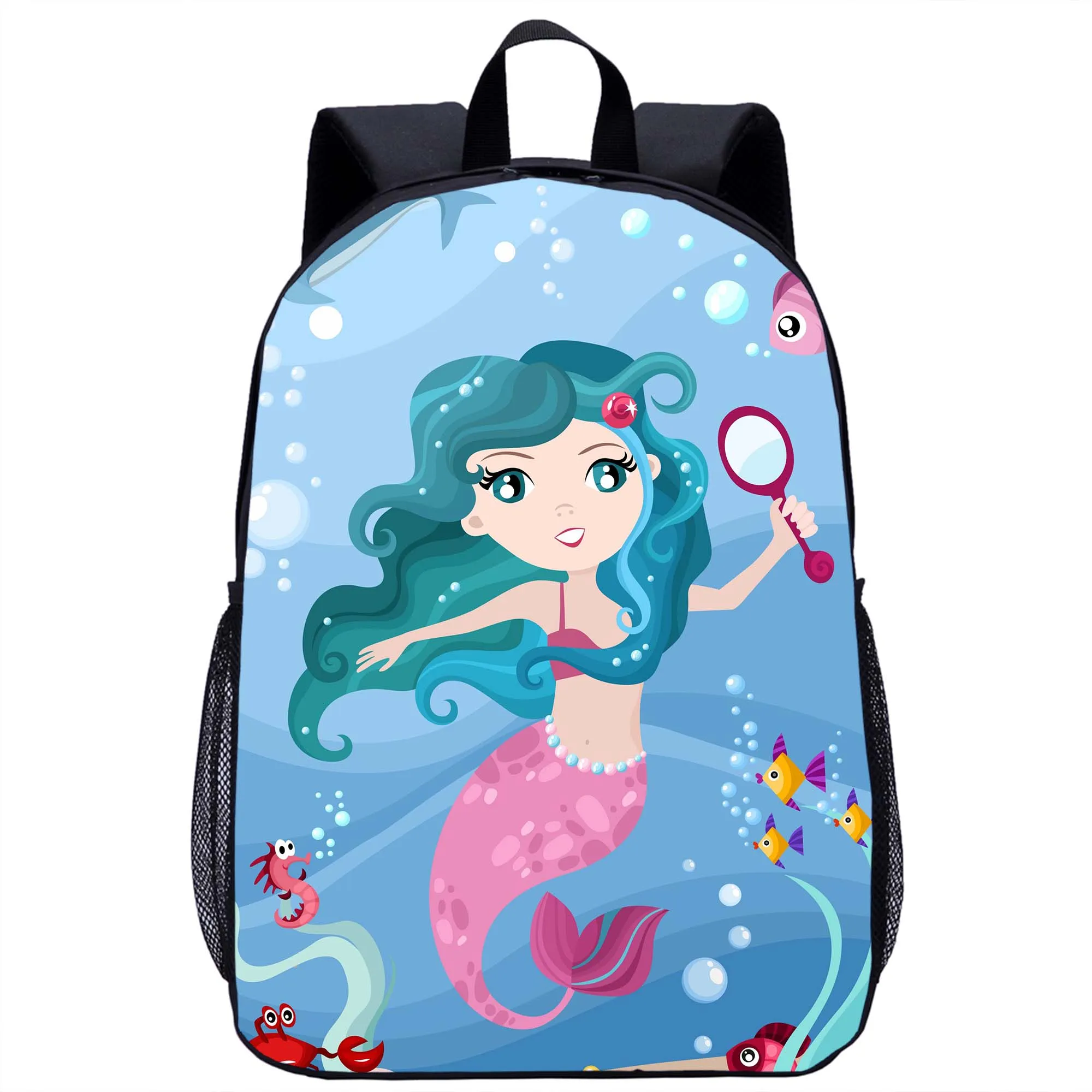 Mochila con patrón de sirena de los Fondos Marinos para niñas y niños, mochila escolar multifunción, mochilas casuales para adolescentes, mochilas de viaje