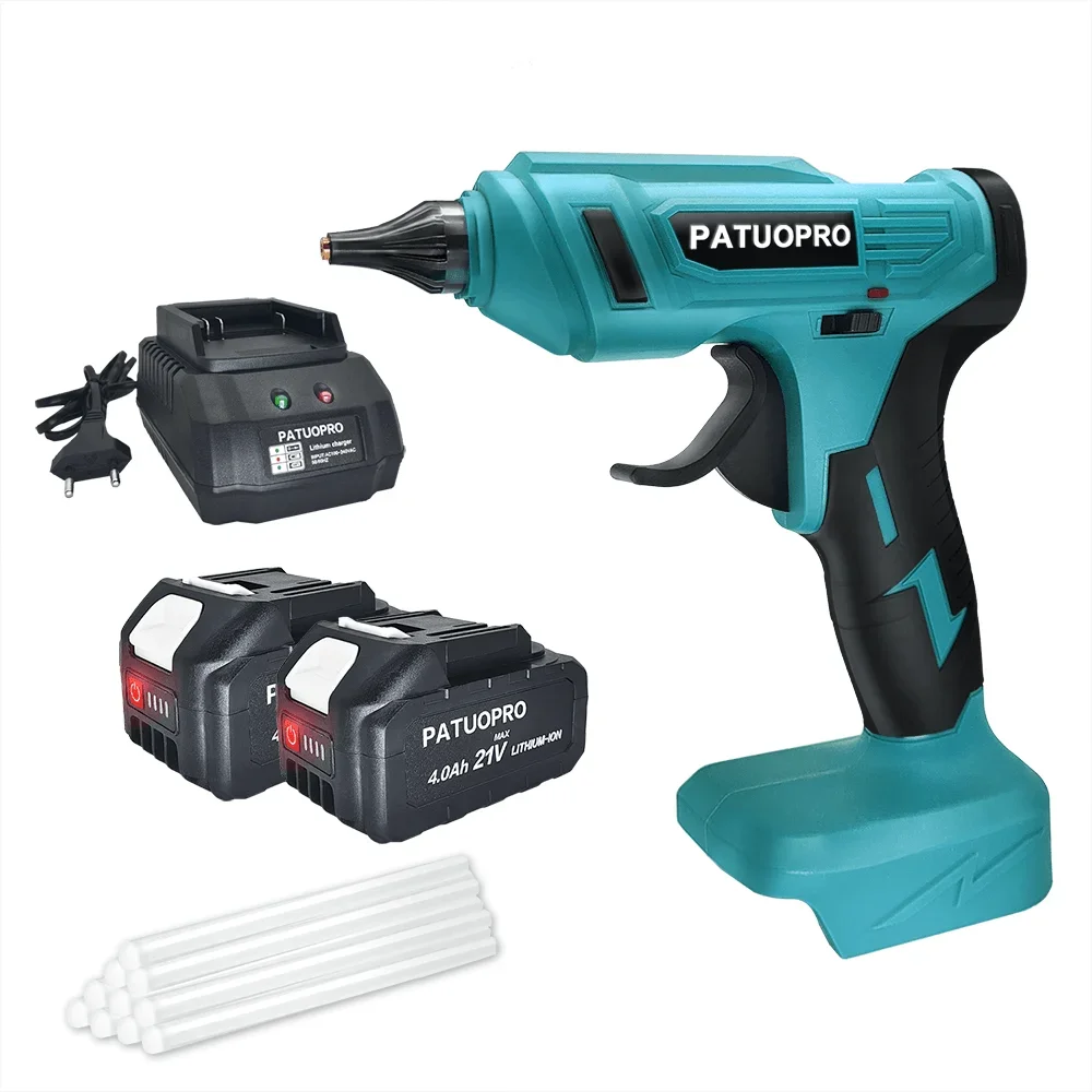 PATUOPRO Rechargeable Hot Glue Gun Cordless Electric Glue Gun With 10PCS Glue Stick DIY Repairing Tool For Makita 18V Battery