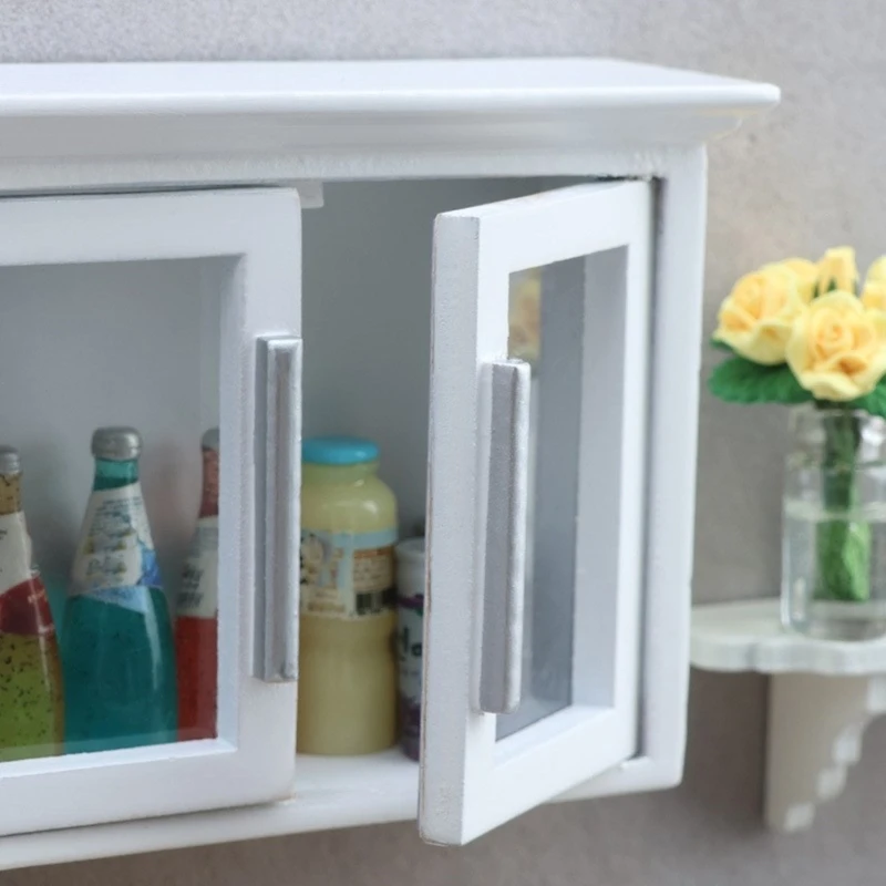 

1/12 Miniature Kitchen Hanging Cabine Model Figurine Doll House Decoration