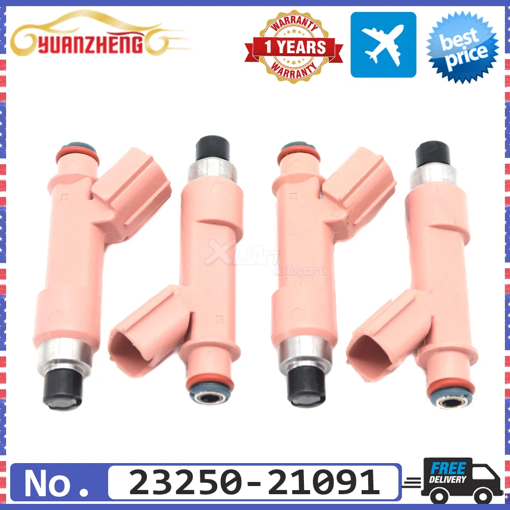 4pcs Car New Fuel Injectors Nozzle For Toyota Prius C 2012-2016 2325021091 23250 21091 23250-21091