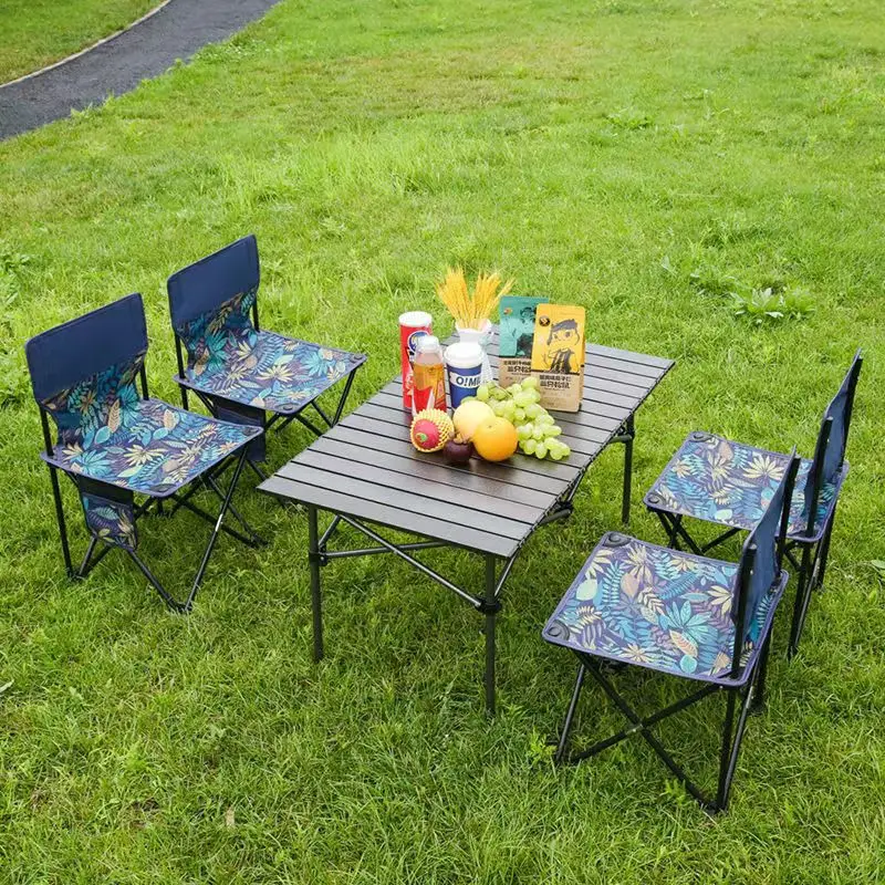 Outdoor Folding Table Egg Roll Table Portable Camping Picnic Equipment Daquan Stall Set Outdoor Folding Table and Chairs