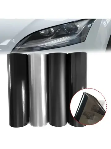 30*200cm Car Headlight Tint Fog Light Taillight Waterproof Stickers Auto Fog Light Taillight Smoke Black Tailing Lamp Stickers