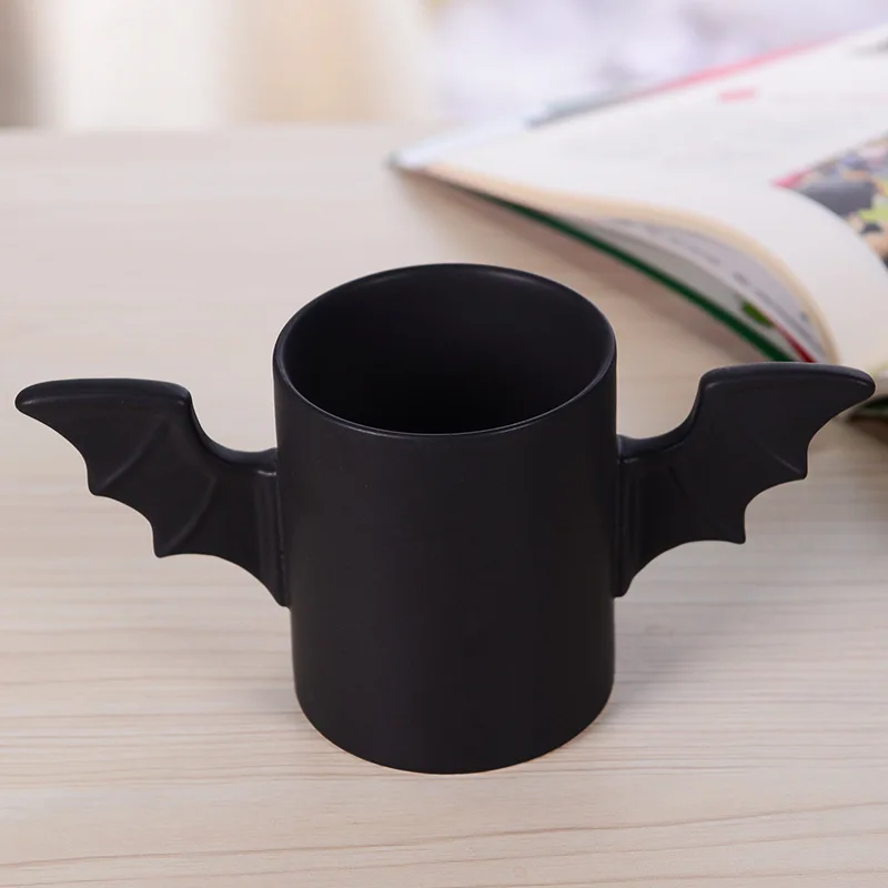 New Creative Bat Strange Ceramic Mug Cartoon Cup Black Wings Water Cup Coffee Cup Kitchen Hero Cup High Quality Coffee Cup Milk