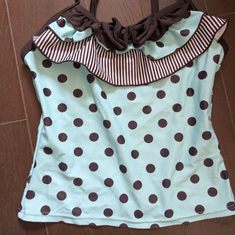 Mint chocolate INS storm point cute bow sleeveless vest
