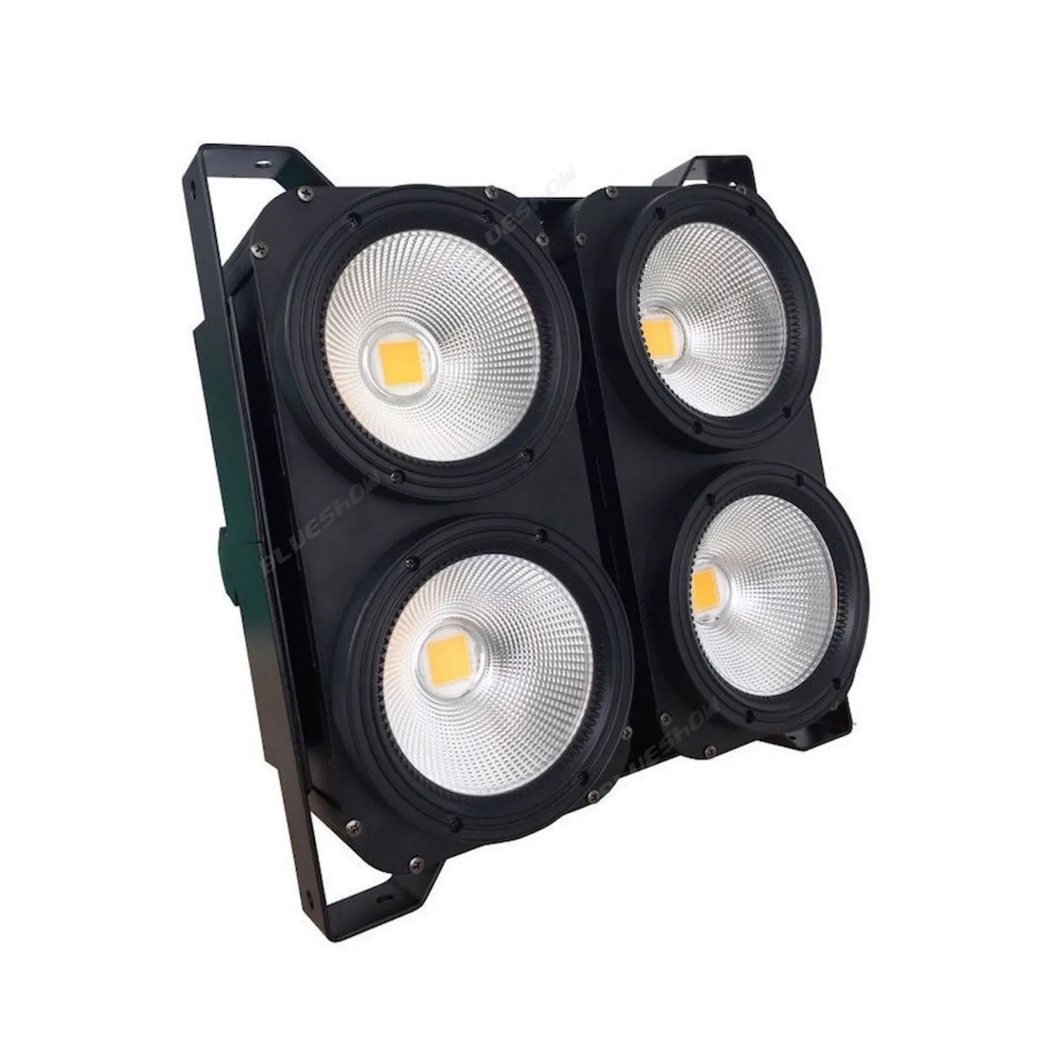 1 Flycase with 2pcs Audience Lights 4x100W 4 Eyes 400W LED Blinder Light COB Cool And Warm White With Flight Case Dj Disco Light