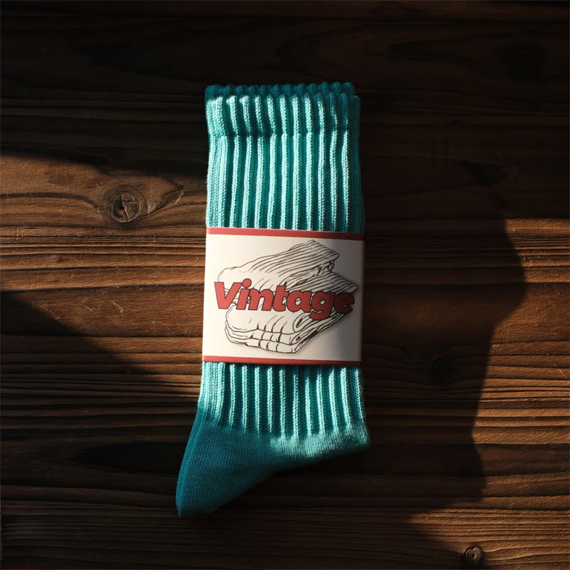 Männer Vintage Männliche Mittlere Röhre Socken Unisex Japanische Einfarbig Verdickte Sportsocken Handtuch Unten Paar Gestrickte Casual Socken