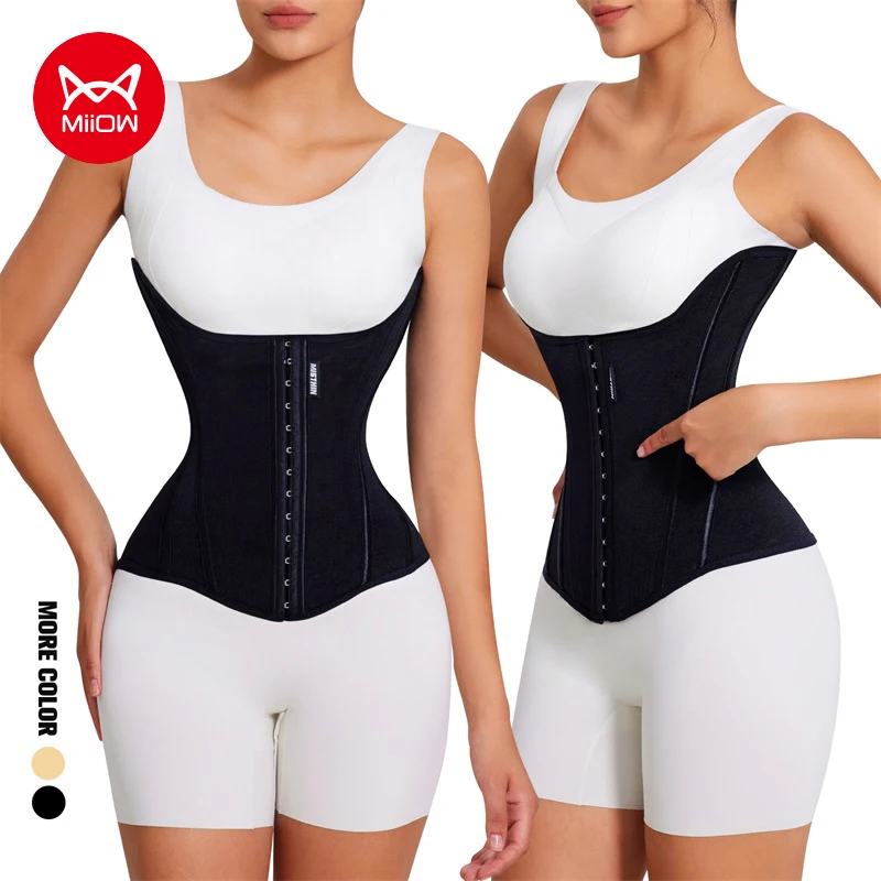 MiiOW U-shaped Waist Trainer Corset Workout Body Shaper Breast Lifted Waist Trainer Steel Bone Breathable Slimming Women Girdles