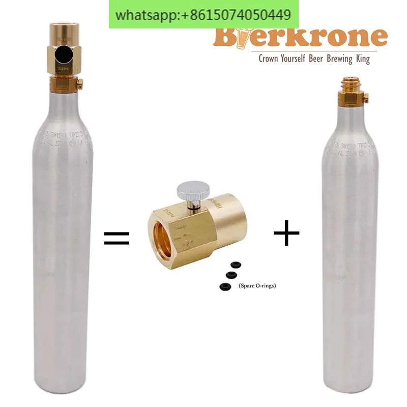 0.6 liter soda CO2 cylinder with large cylinder inflation valve TR21*4 high-pressure carbon dioxide cylinder inflatable