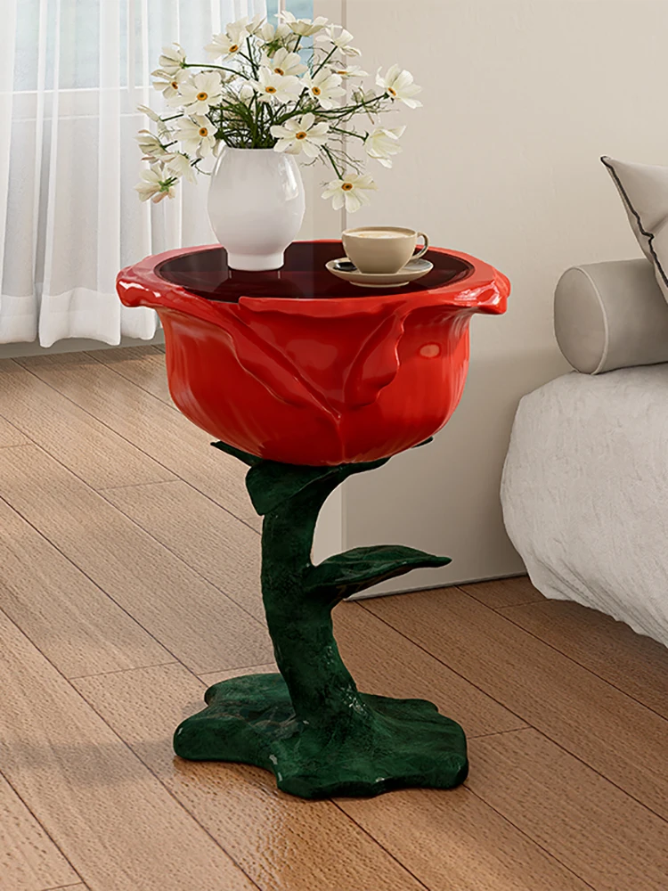 Home Decor Rose Statues Side Table Floor Decoration Home Furniture Living Room Creative Tea Tables Office High End Coffee Tables