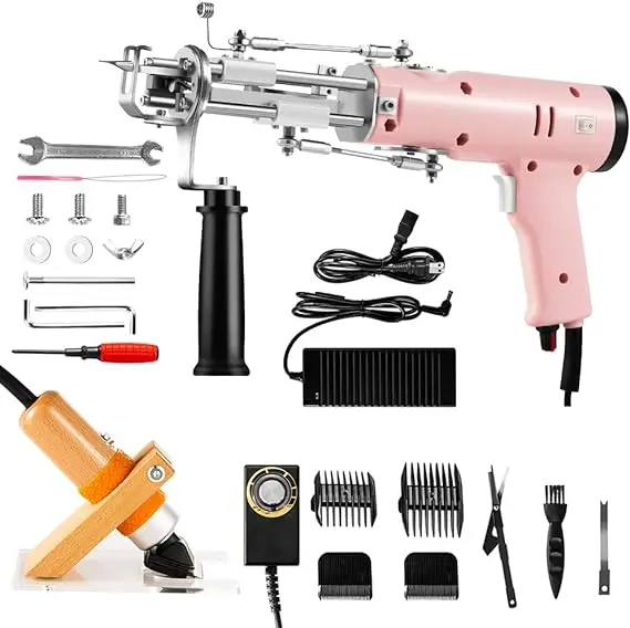 VK Cut e Loop Pile Tufting Gun com aparador para iniciantes, tecelagem e bordado Machine Kit, fábrica personalizada, atacado, novo