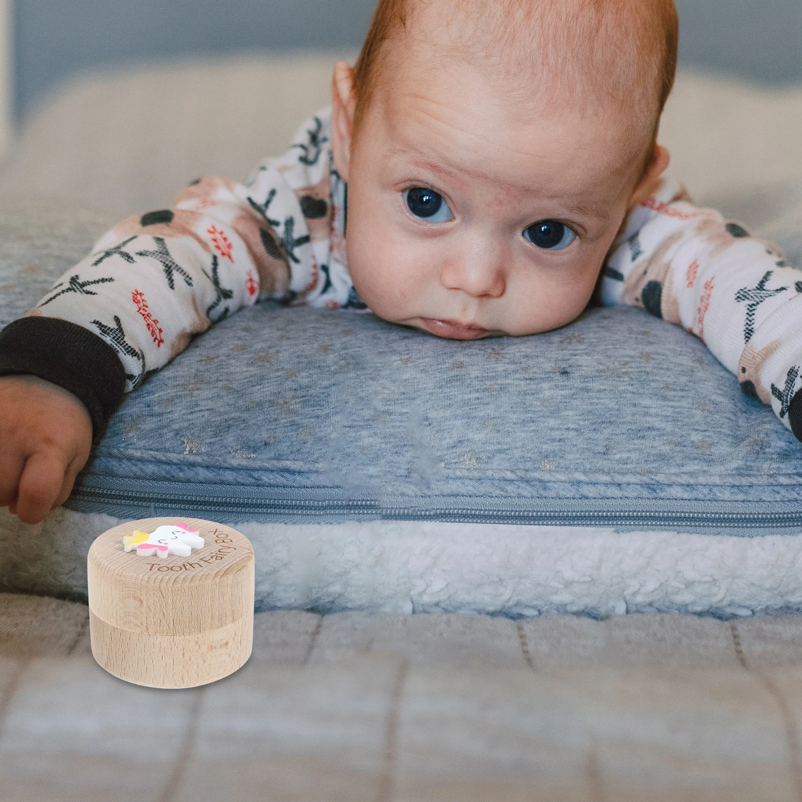 

Teeth Box Tooth Keepsake Holder Collector Souvenir Lanugo Container Wooden Case Child