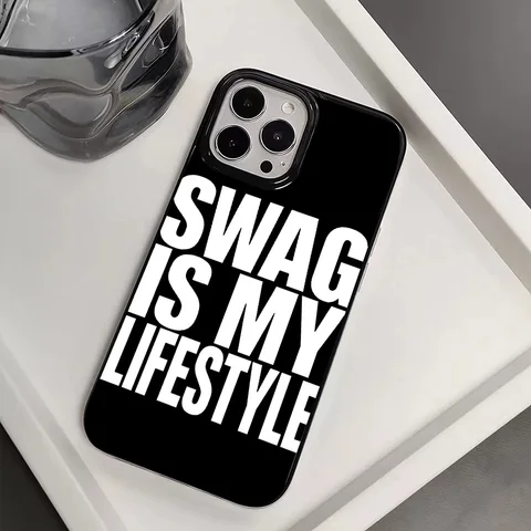 Чехол для телефона с простым текстовым дизайном «Swag is My Lifestyle» для iPhone 17 AIR 16 15 14 13 12 11 PRO MAX X XR XS 7 8 PLUS