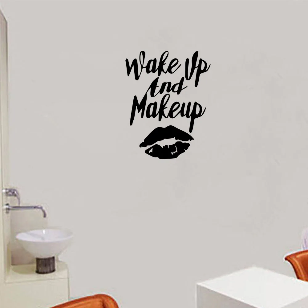 1 pc cool makeup salons hairdressing Wall Sticker Pvc Wall Stickers Wall Art WallPaper Wall Sticker Removable Diy Wallpaper