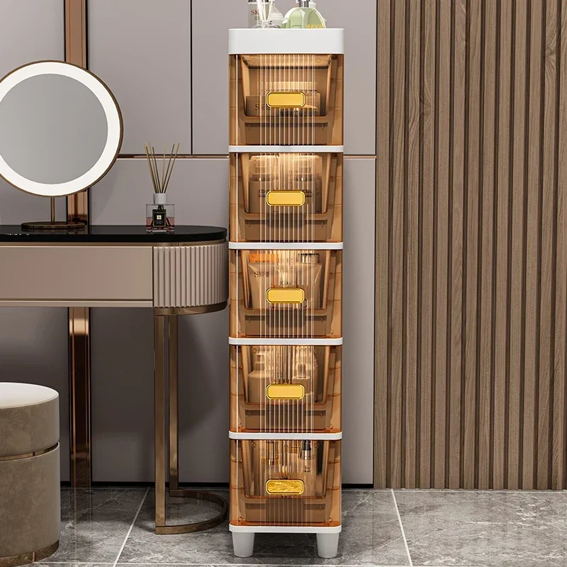 

Gap Seam Cabinet Plastic Storage Shelf Multi-storey Bathrooms Storage Organizer Narrow-sided Storage Rack 18CM