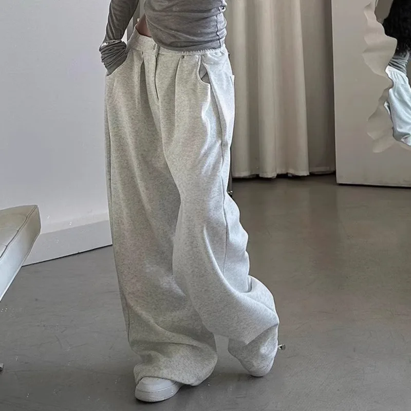 

Женские спортивные штаны, модные широкие брюки оверсайз 2000-х годов, мешковатые брюки с ленивой драпировкой длиной до пола, свободные широкие повседневные брюки, женские Y2k