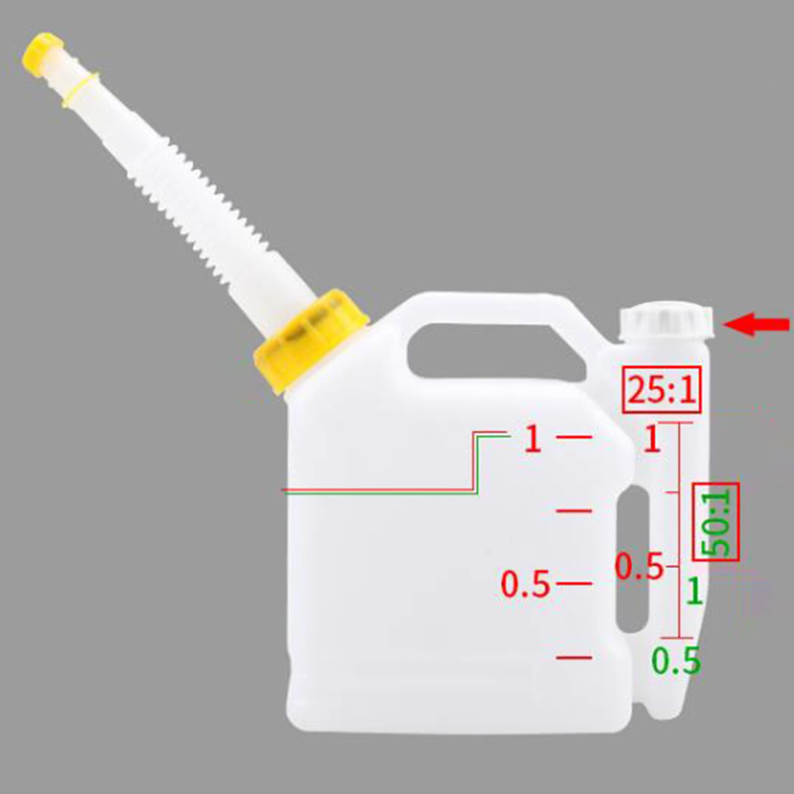 Imagem -06 - Garrafa de Mistura de Óleo Combustível Garrafa de Ratio de Óleo Óleo Pode com Bicos Alta Capacidade Portátil Medição e Dispensação