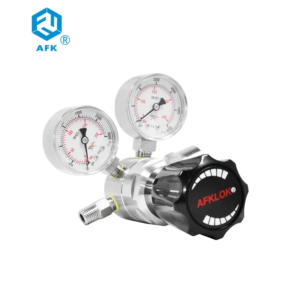 AFK R41 Регулятор давления высокого 6000PSI диоксида азота H2 Helium из нержавеющей Фото №4